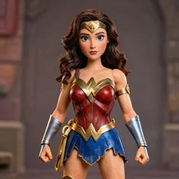 gal gadot ’ s wonder woman as a highly detailed stop motion puppet, in the style of laika studios ’ s paranorman, coraline, kubo and the two strings shot in the style