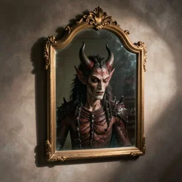 “ a demon trying to get out of a locked mirror. ”