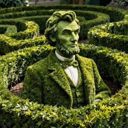 Abraham Lincoln topiary in a hedge maze, Abraham Lincoln topiary