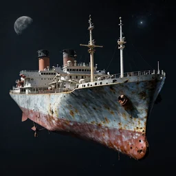 derelict megaship in deep space, unknown design. full resolution, max settings 0.0000001