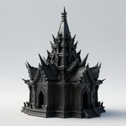 black temple with spikes, 3d render, 4k, artstation