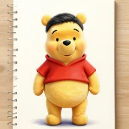 realistic funny drawing of xi jinping dressed as winnie the pooh