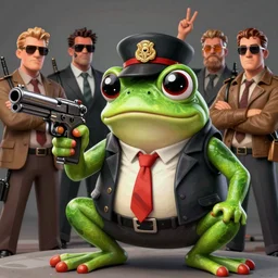 badass gangsta frog. a frog mafia boss holding gun. nuri iyem, james gurney, james jean, greg rutkowski, anato finnstark. instagram photo shoot, extremely detailed