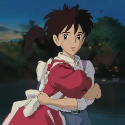 Film still from Graveyard of the Fireflies (1988), evening, Studio Ghibli, Artstation