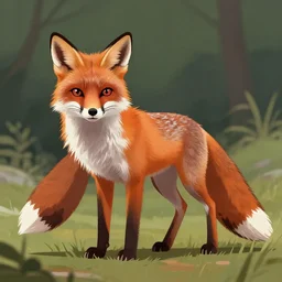 a fox in the style of here to slay, digital art