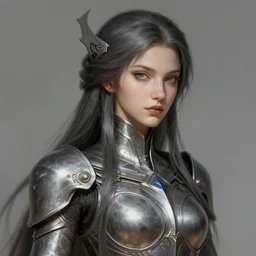 stunning goddess of iron portrait, fantasy, intricate, elegant, highly detailed, digital painting, artstation, concept art, smooth, sharp focus, illustration, art by krenz cushart and artem demura and alphonse mucha and tony sandoval
