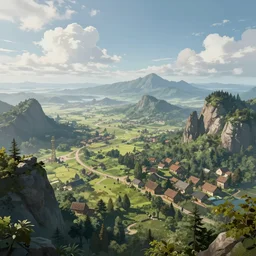 a distant fantasy landscape