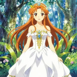 elegant elf girl,noble, detailed, yuya nagai, last exile, loish, murata range, kawaii, bright studio lighting, vibrant bright colors, japanese, beautiful, dreamy, alphonse mucha, gradation, jean giraud, high saturation, echanted forest, fantasy, makoto shinkai