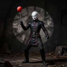 Pinhead from Hellraiser performing yoyo tricks