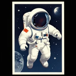 vintage poster of space travel, poster, cover Art, illustration, vector Art, denoise