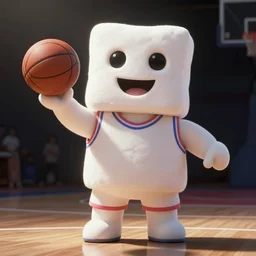 stay puft marshmallow man playing basketball