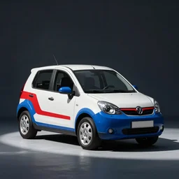 Yugo car in white blue and red colors
