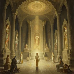 ancient magical temple, underground, intricate, elegant, highly detailed, digital painting, artstation, concept art, by greg manchess, huang guangjian, gil elvgren, sachin teng, greg rutkowski, jesper ejsing, krenz cushart, artem demura, alphonse mucha