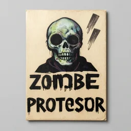 zombie protester sign art