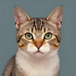 Head and shoulders portrait of a humanoid cat, digital art, ArtStation