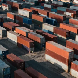 warehouse with hundreds of containers