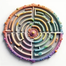 3d embossed bumpy maze fractal organic haeckel colorful