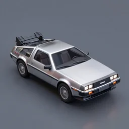 miniature dmc delorean isometric blender 3d render, featured on artstation instagram