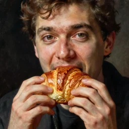 the human - eating croissant. painting by henri fantin - latour