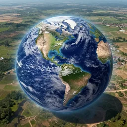 A landscape of earth after 100 wars