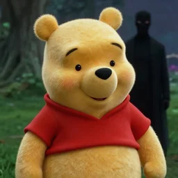 film still of Winnie the Pooh as a Morpheus in The Matrix,