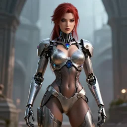 beautiful 2 1 savage as amouranth cyborg, trending artstaition, unreal engine, cinematic, ultra realistic