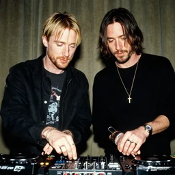 photo of kurt cobain keanu reeves as a dj