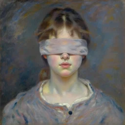 portrait of blind girl by claude monet
