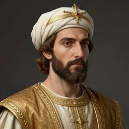 a portrait of sultan suleiman the magnificent, focused gaze, art station, highly detailed, concept art, sharp focus, illustration in pen and ink, 4 k wide angle, by kentaro miura