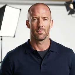 photorealistic portrait, crisp quality and light reflections, studio lighting, bright studio setting, highly detailed, unreal engine 5 quality render, still photo of jason statham