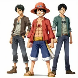 a ultra detailed full body portrait of luffy in one piece, by ruan jia, greg rutkowski and makoto shinkai, trending on artstation