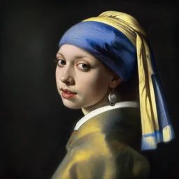portrait of an egyptian god, oil painting by vermeer, rembrandt