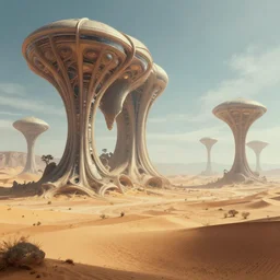 a mysterious alien desert landscape with giant fractal shell buildings by James gurney and Greg rutkowski, highly detailed, artstation, concept art futuristic