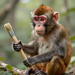 monkey, digital painting, brush, highly detailed