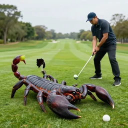 scorpion and sub zero from mortal kombat playing golf, realism, 4 k