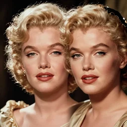 film still of marilyn monroe dressed as princess leia, focus on faces, cinematic lighting, unreal engine, steve mccurry, volumetric lighting