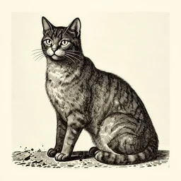 cat the knight, lithography