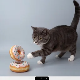 Cat catching a donut, trail camera footage
