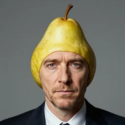 gary oldman's face on a pear, gary oldman with a pear for a head, trending on artstation