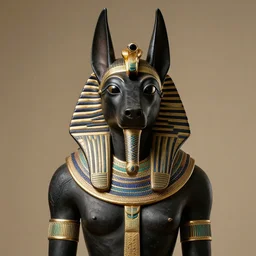 mythological goddess portrait black oni mask ra anubis, egyptian, afro style, anubis family, egyptians worshipping them. high details, humanoid demigod.