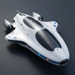 starship made of advanced tech, oval design, armor plating on nose, dotted with leds, smooth, graceful design, figree decorations, gyroscopic engines, photo realism, unreal engine, trending on artstation