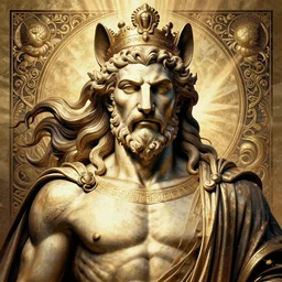 chinese propaganda poster, dog as a god as the centerpiece, detailed face, gorgeous, amazing, flowing hair, very muscular male body, caesar victorious, proud emperor, crepuscular ray, intricate, highly detailed