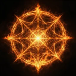 holy flame crown spell, elden ring, geometric, fractal, digital painting art, fantasy game spell symbol, by greg rutkowski
