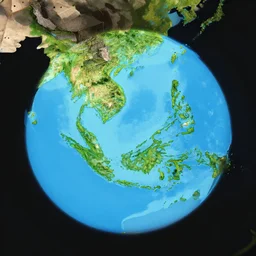 isometric view of mainland southeast asia