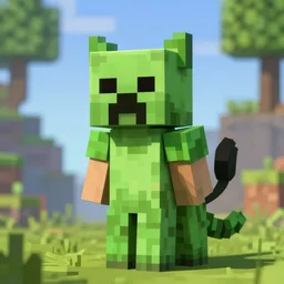 creeper from minecraft as a kitten. deviantart. trending on artstation. hd.