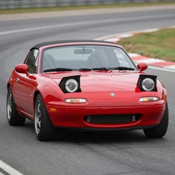 miata mx 5, miata na headlights, kyza saleem, realistic, 4 k, red