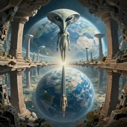 symmetry!! the ancient anunaki looked down upon earth, ancient astronauts, surreal landscape, very detailed, perfect composition, perfect lighting, 4 k, trending on artstation, greg rutkowski, derek zabrocki, artgerm