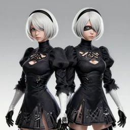 photo of 2B nier automata, medium full shot, highly detailed skin and detailed face, artstation, artstation HQ, hd, 4k resolution
