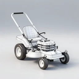 cad design of lawnmower, solidworks, partly wireframe, octane render, studio light, 3 5 mm