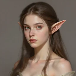 portrait of a female elf, elegant, digital painting, highly detailed, fantasy, artstation, concept art, smooth, sharp focus, illustration, art by artgerm and greg rutkowski and alphonse mucha